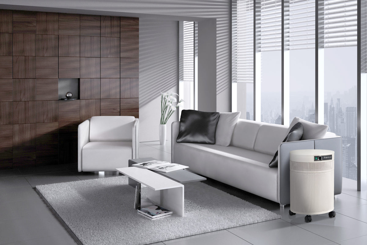 Airpura I600 Air Purifier, Cream, lifestyle modern living room