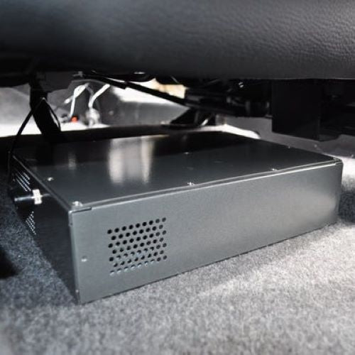 AllerAir MobileAir Car air purifier, under a car seat