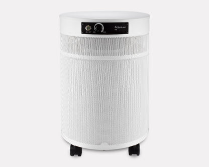Airpura F700 Air Purifier, Formaldehyde and VOCs, 18 lb Carbon, White, front view on grey studio background