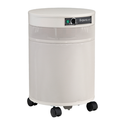 Airpura C600 Air Purifier, Airborne Chemicals, 26 lb Coconut Carbon, Cream, side view