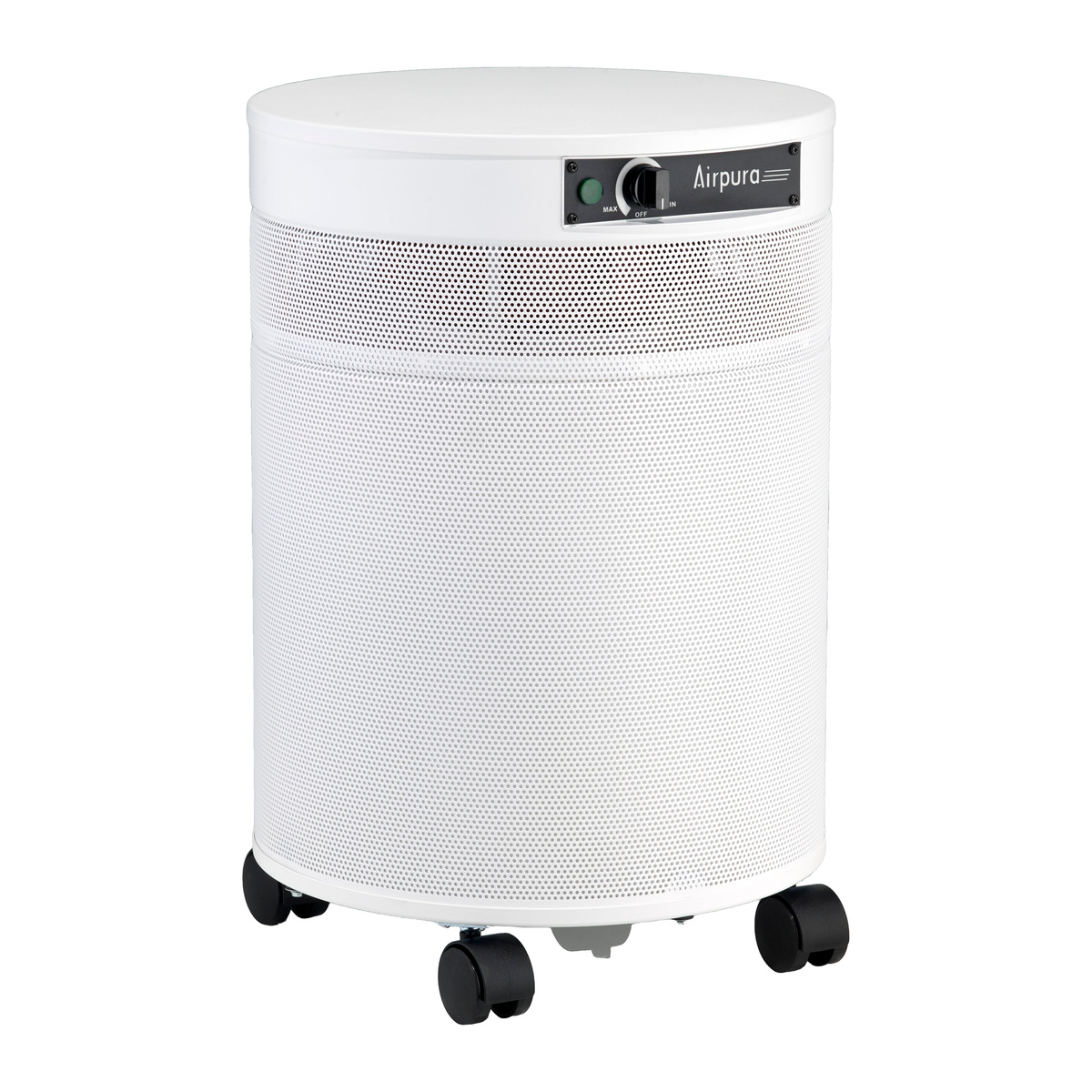 Airpura G600 DLX Air Purifier, Odor-Free Carbon, MCS, 26 lb Carbon, White, side view