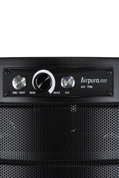Airpura P700 Black air purifier, UV control panel close up