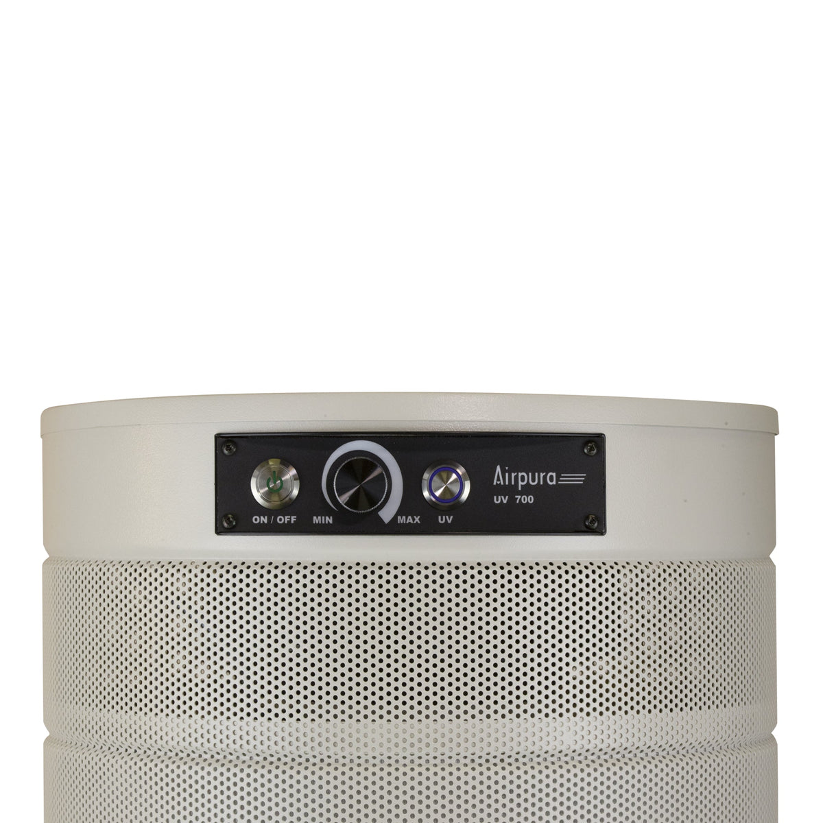 Airpura P700 Cream air purifier, UV control panel close up