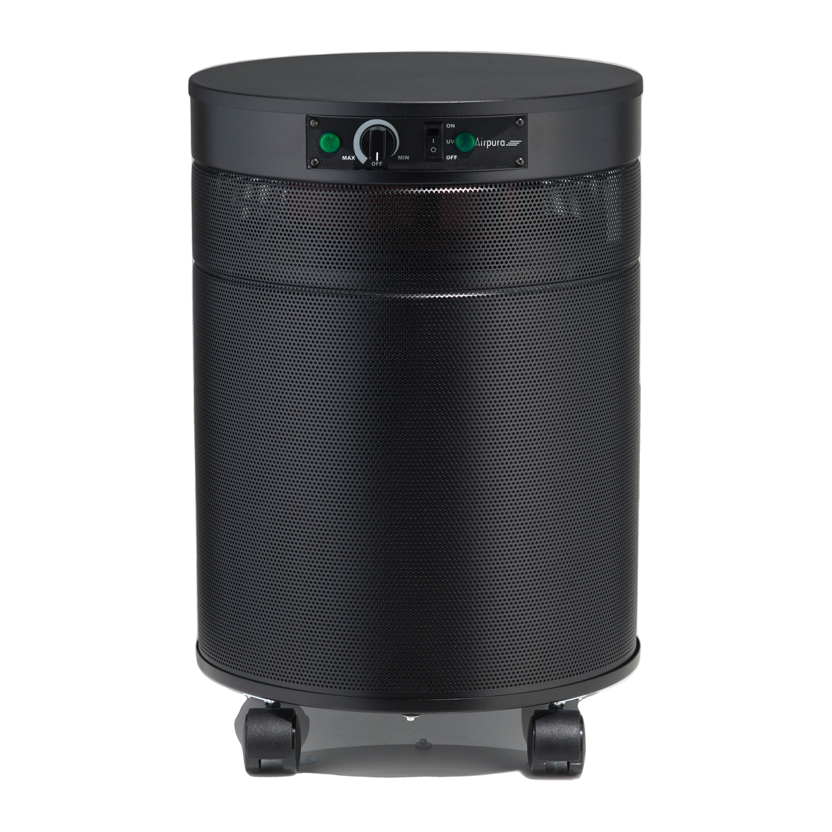 Airpura UV600 Air Purifier, Mold and Musty Air, UVC Lamp, 18 lb Carbon, Black, front view
