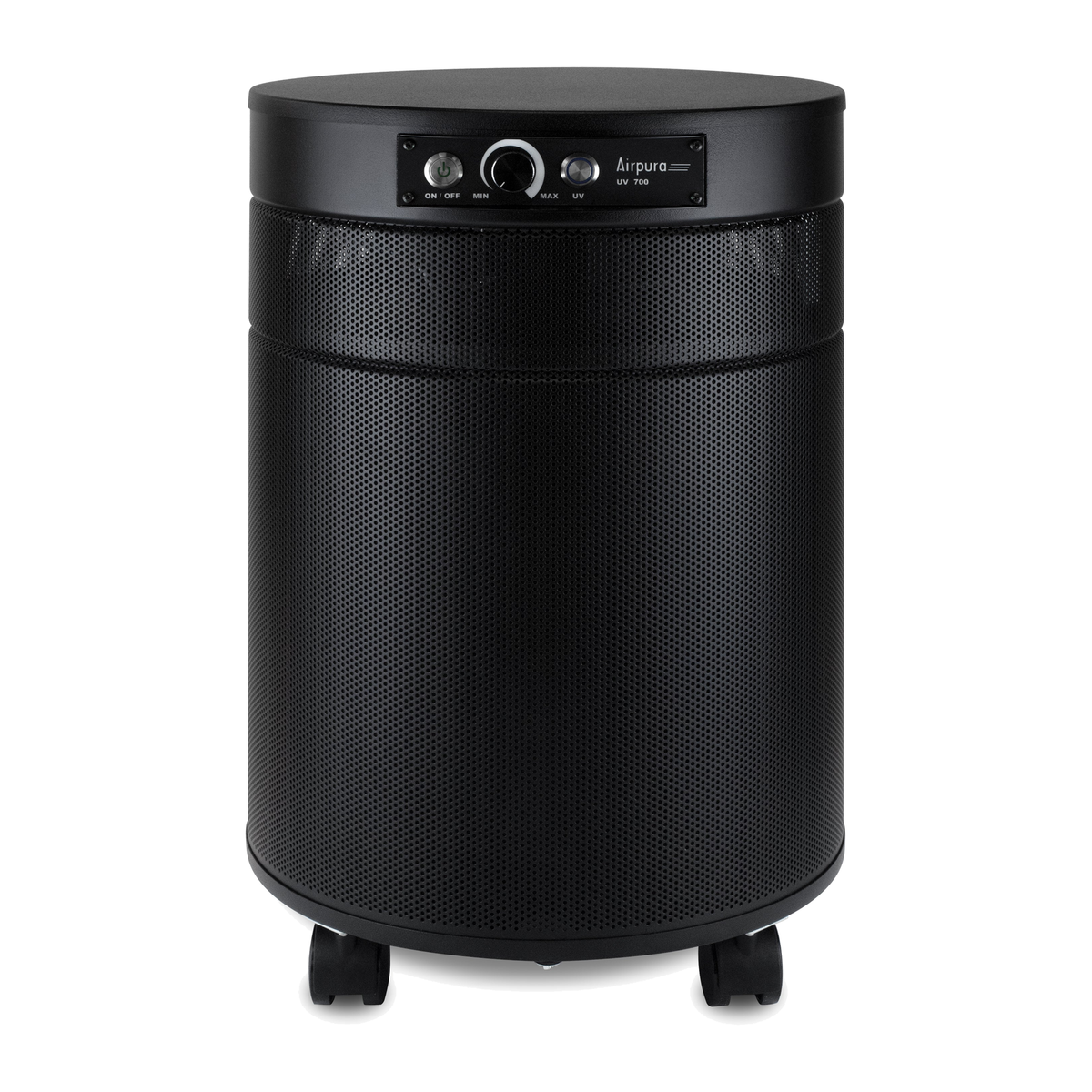 Airpura UV700 Air Purifier, Mold and Musty Air, UVC Lamp, 18 lb Carbon, Black, front view