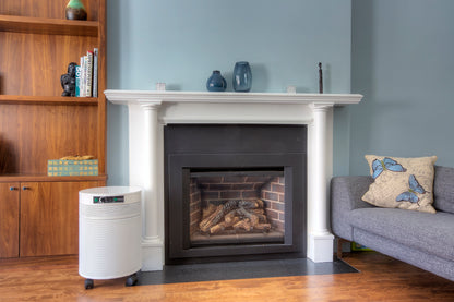 Airpura UV600 Air Purifier, Mold and Musty Air, UVC Lamp, 18 lb Carbon, White, lifestyle photo, living room