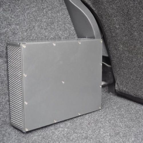 AllerAir MobileAir Car air purifier, in a car trunk