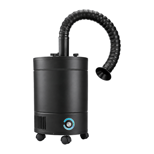 AllerAir Salon Pro 6 Ultra Source Capture Air Purifier, Fumes, front view with capture hose