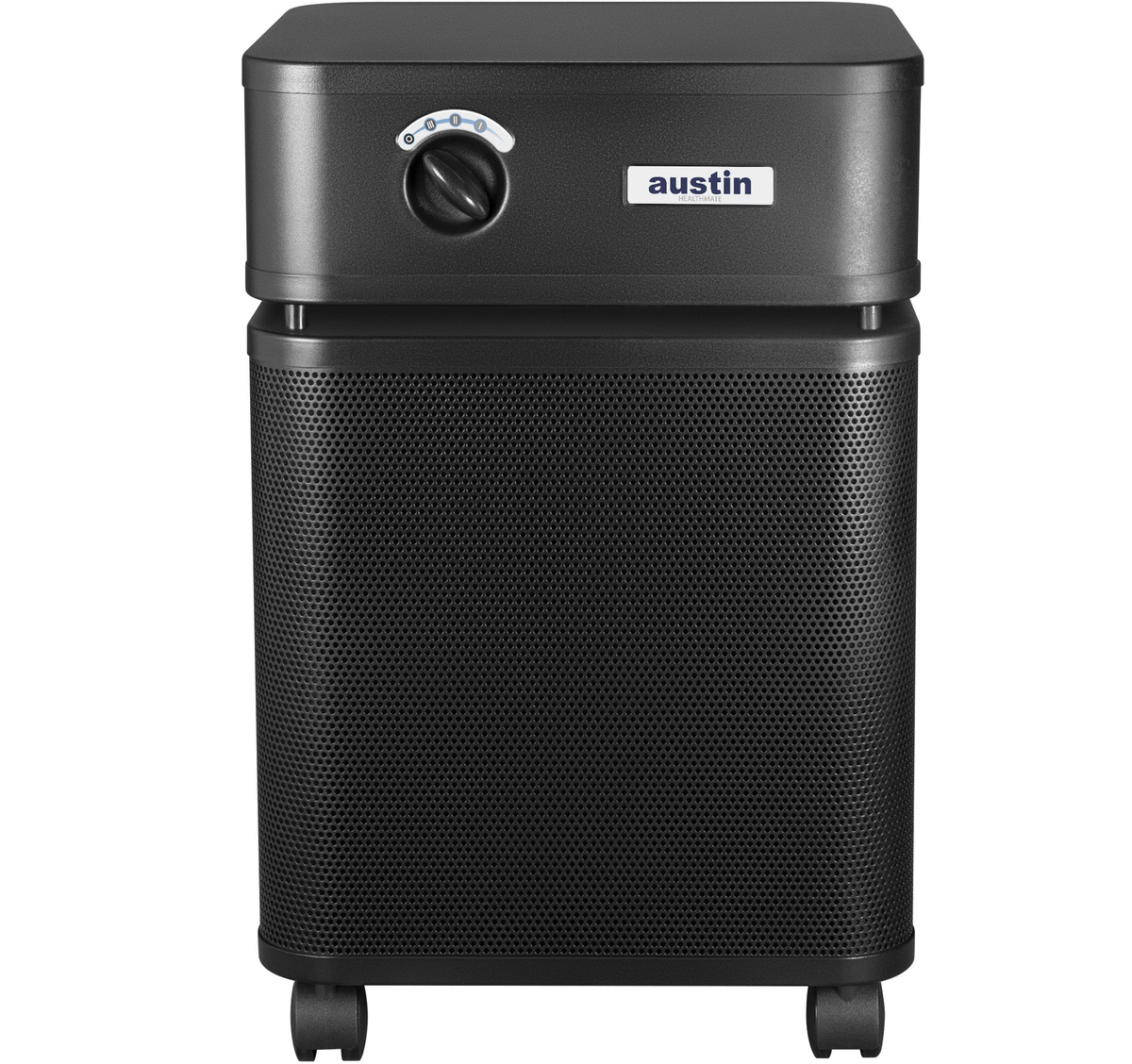 Austin Air HealthMate air purifier in black, front view