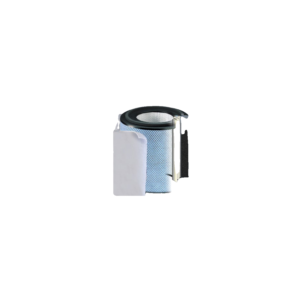 Austin Air HealthMate Filter, Carbon + HEPA, Black or White (FR400A/B), White, cutaway