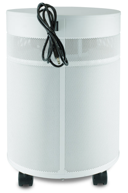 Airpura UV700 Air Purifier, Mold and Musty Air, UVC Lamp, 18 lb Carbon, White, back view with power cord