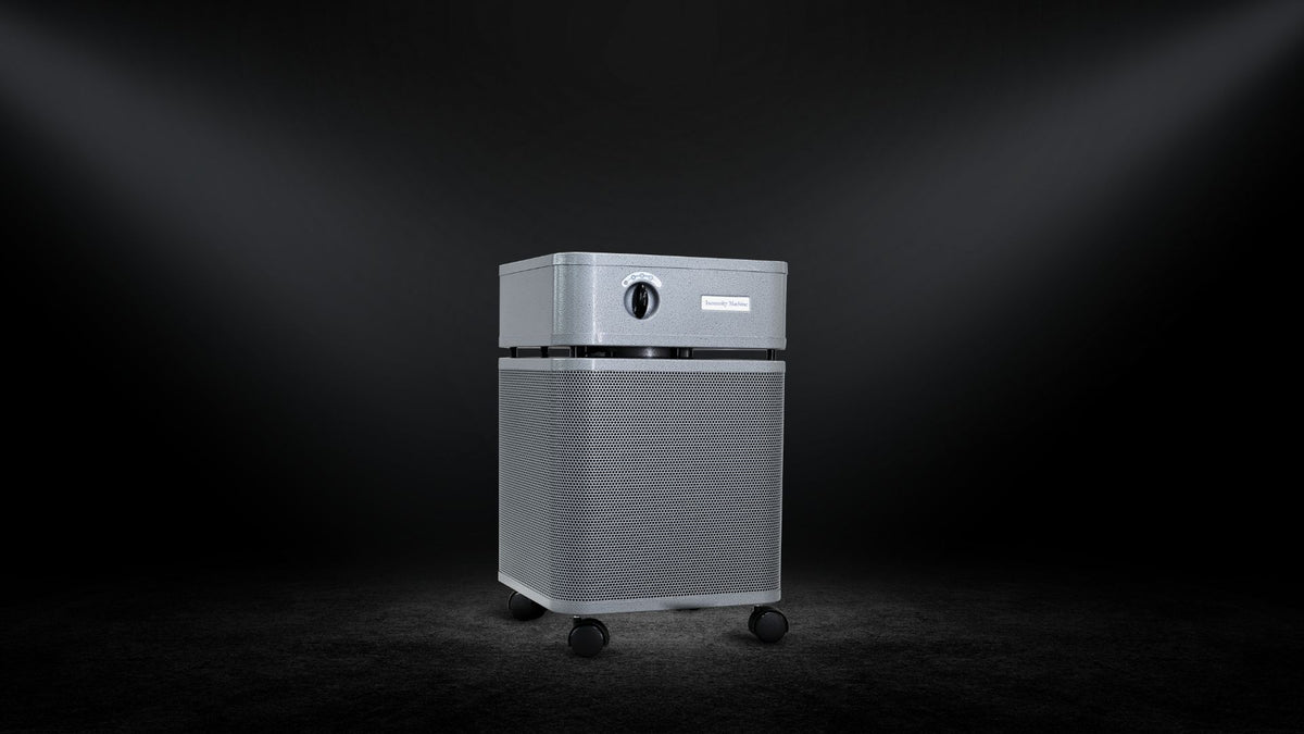 Austin Air Immunity Machine Air Purifier, VOCs and Formaldehyde, lifestyle photo, black studio