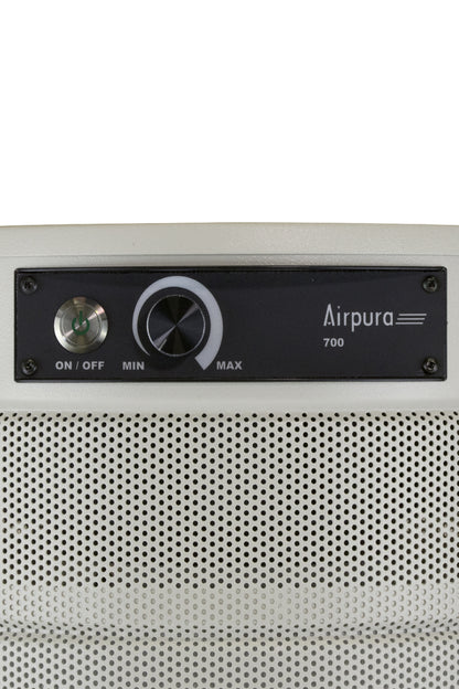 Airpura V700 Air Purifier, VOCs and Wildfire Smoke, 18 lb Carbon, Cream, control panel close up