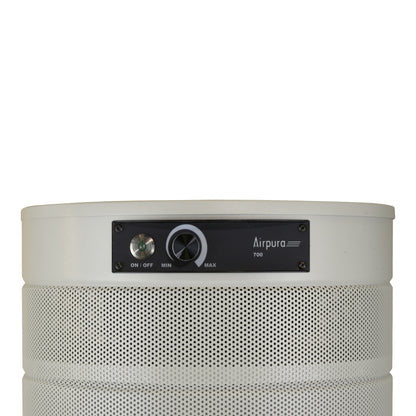 Airpura G700 Air Purifier, Odor-Free Carbon, MCS, 18 lb Carbon, Cream, control panel close up