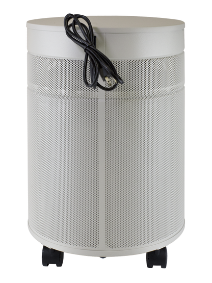 Airpura G700 DLX Air Purifier, Odor-Free Carbon, MCS, 26 lb Carbon, Cream, back view with power cord