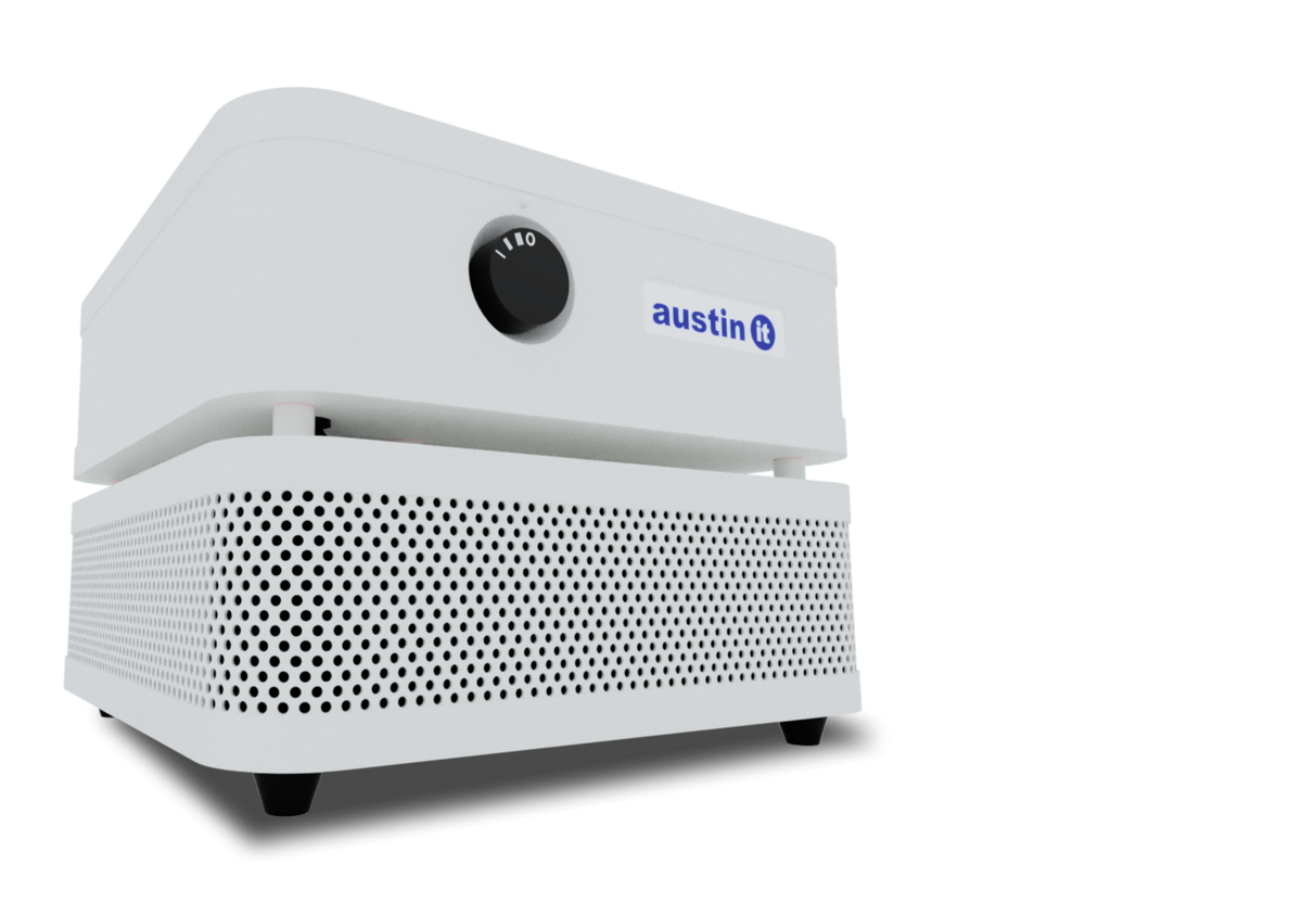 Austin Air it Personal Air Purifier, HEPA, White, left view