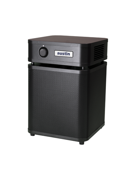 Austin Air HealthMate Plus Junior Air Purifier, Black, left view