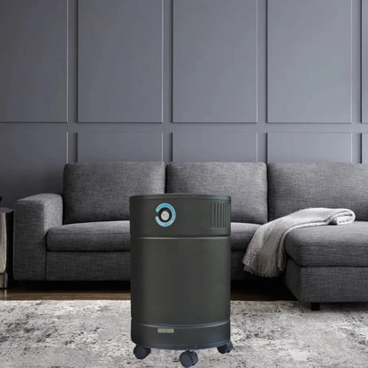 AllerAir AirMedic Pro 6 Plus, Black, in a living room