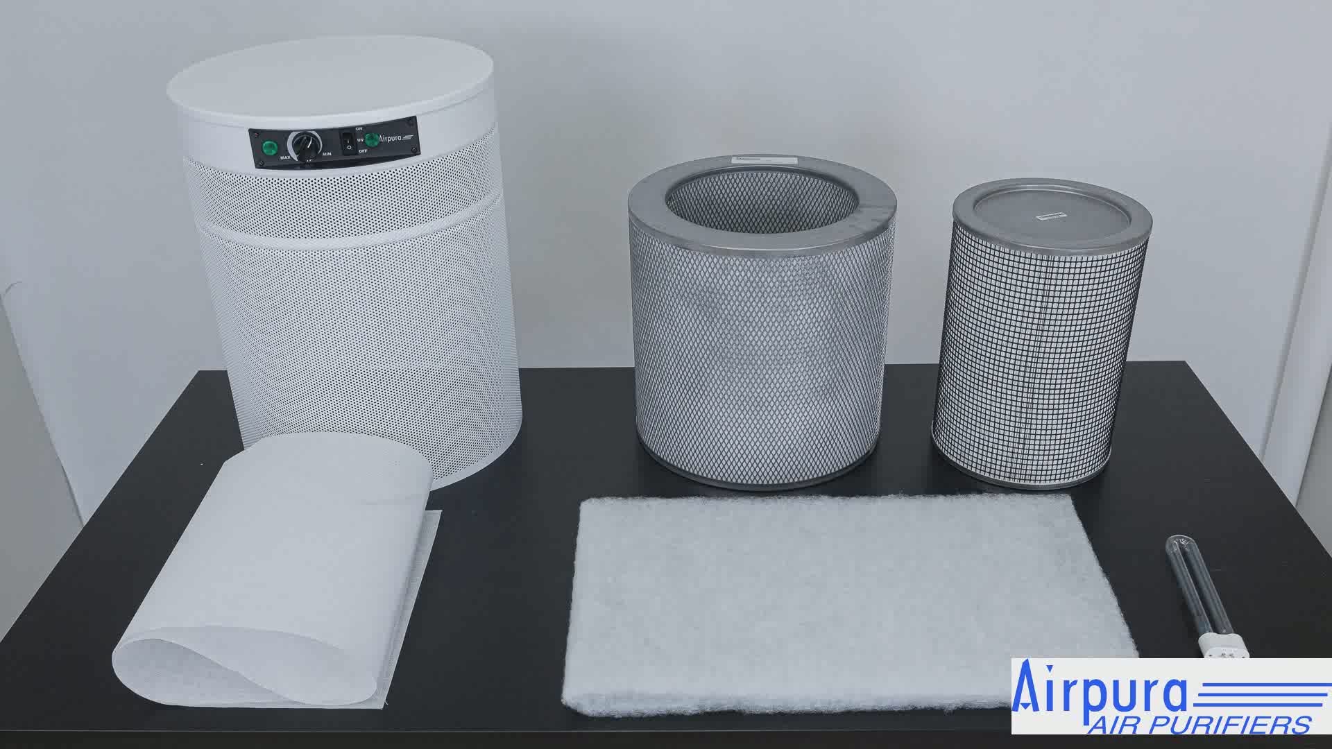Airpura UV600 Air Purifier, Mold and Musty Air, UVC Lamp, 18 lb Carbon, demo video